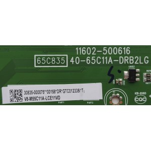 LED DRIVER PARA TV TCL / NUMERO DE PARTE 30835-000075 / 40-65C11A-DRB2LG / 11602-500616 / GTC012338I / V8-M55C11A-LCE11VD / DISPLAY ST6451D08-2 VER.2.1 / MODELO 65R655	